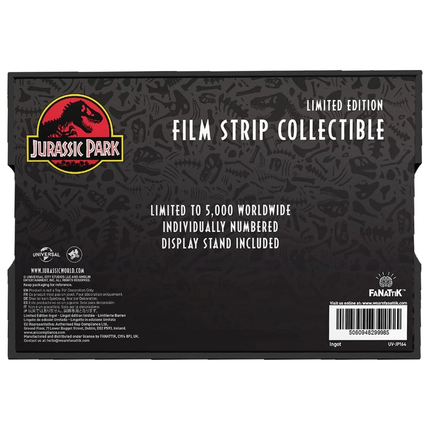 Jurassic Park Ingot Metal Film Strip Collectible 12 cm product photo