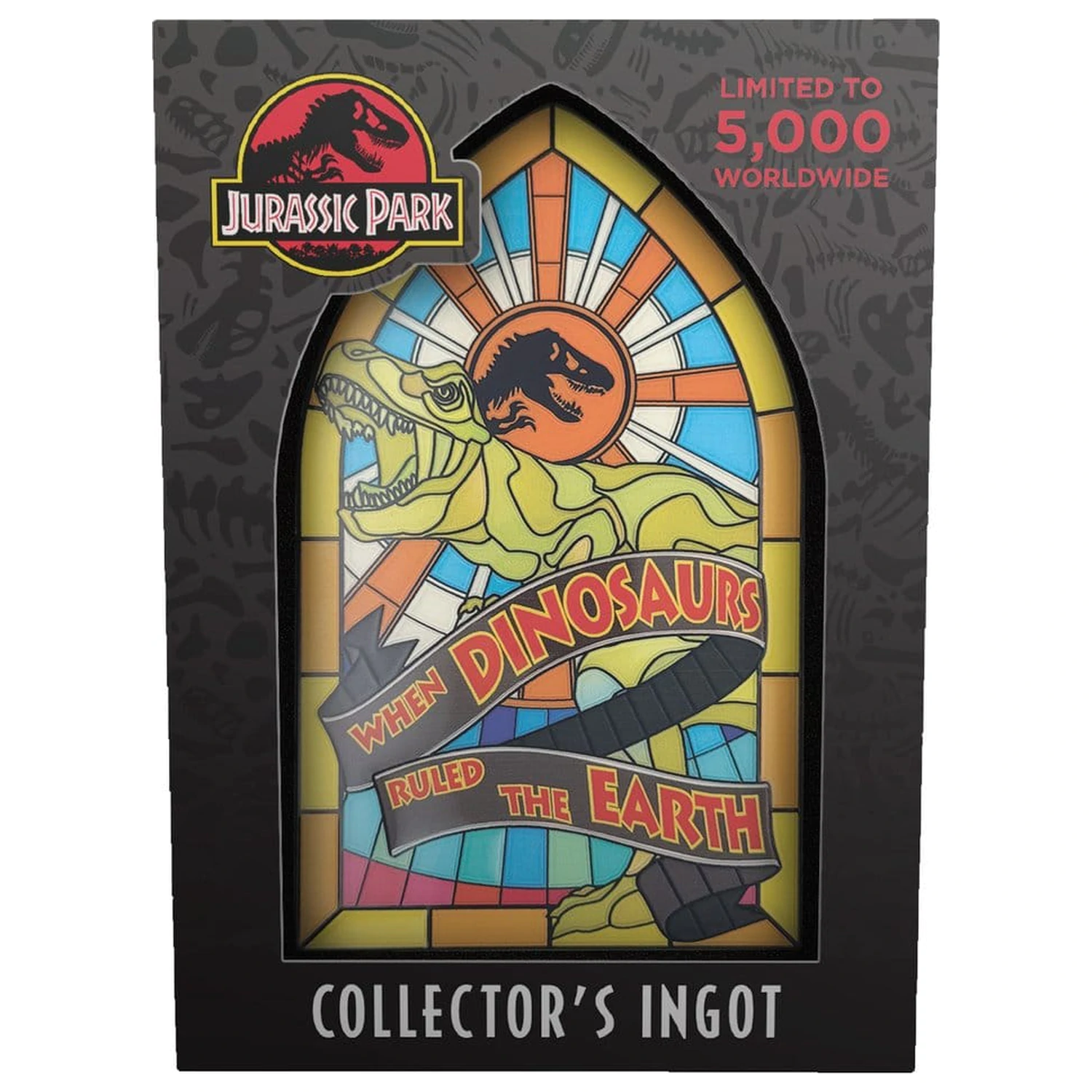 Jurassic Park Ingot Stained Glass Style Metal 11 cm product photo