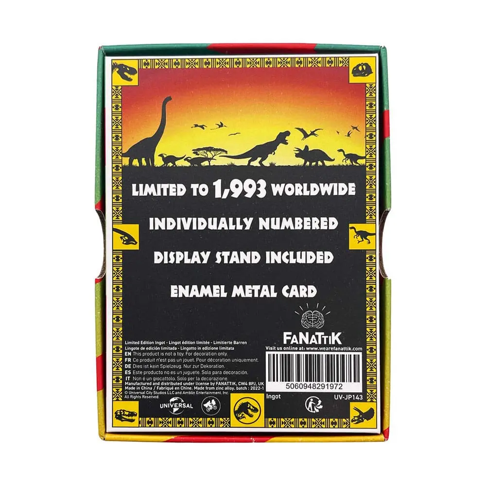 Jurassic Park Metal Card 30th Anniversary Jeep Limited Edition product photo