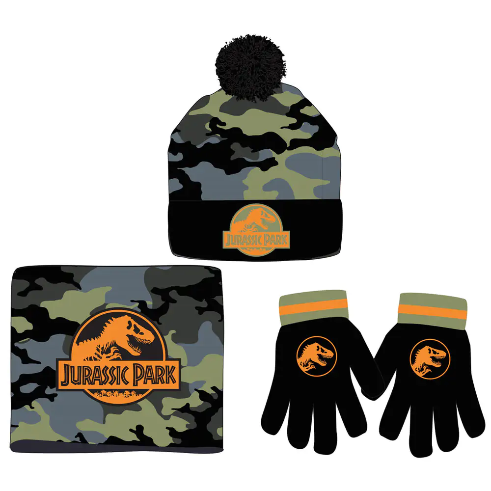 Jurassic Park snood hat gloves set termékfotó