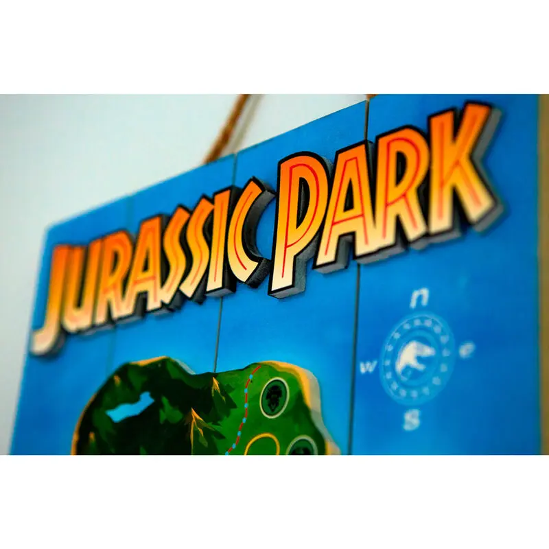 Jurassic Park Nublar Island Woodart 3D Print wooden sign product photo