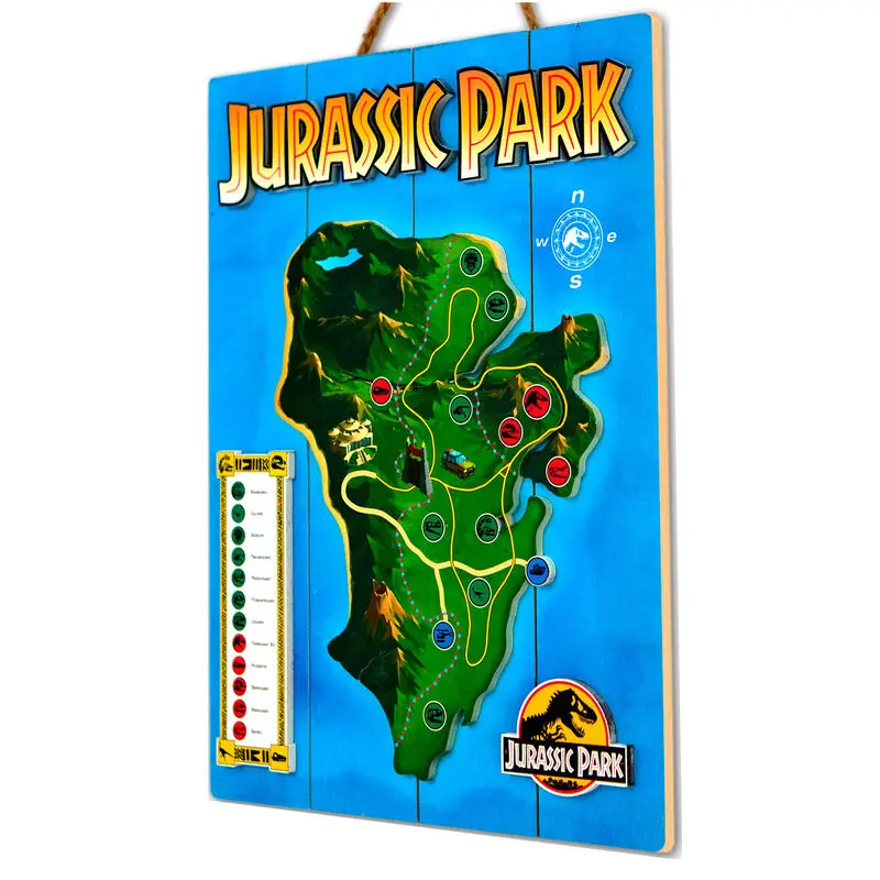 Jurassic Park Nublar Island Woodart 3D Print wooden sign product photo