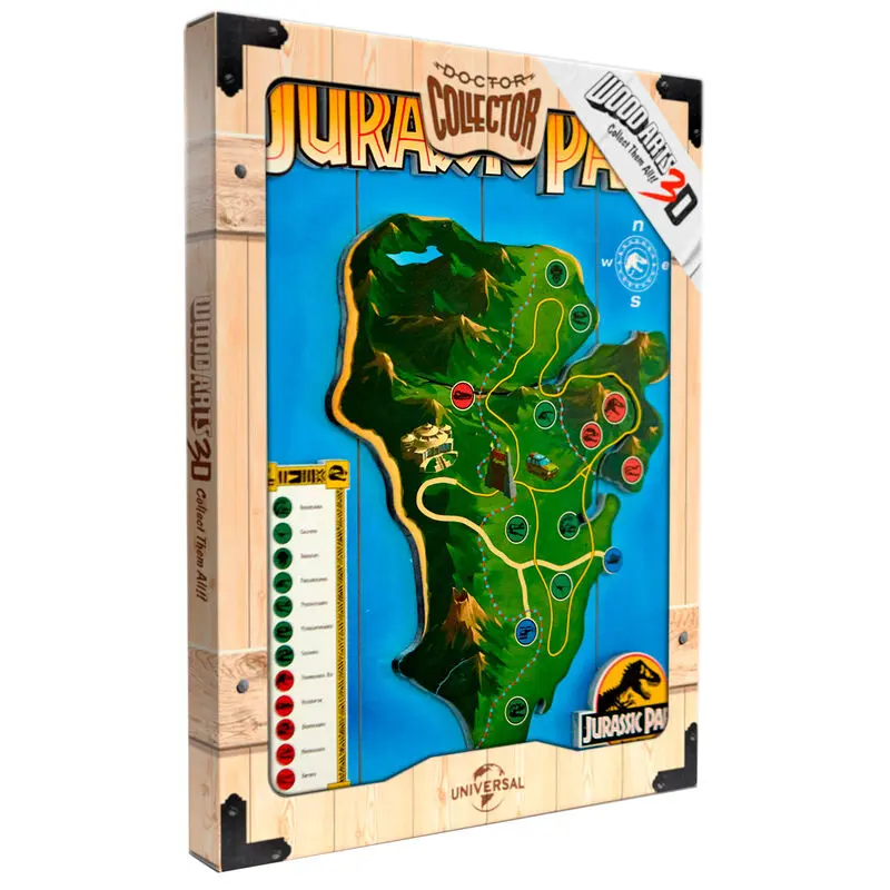 Jurassic Park Nublar Island Woodart 3D Print wooden sign product photo