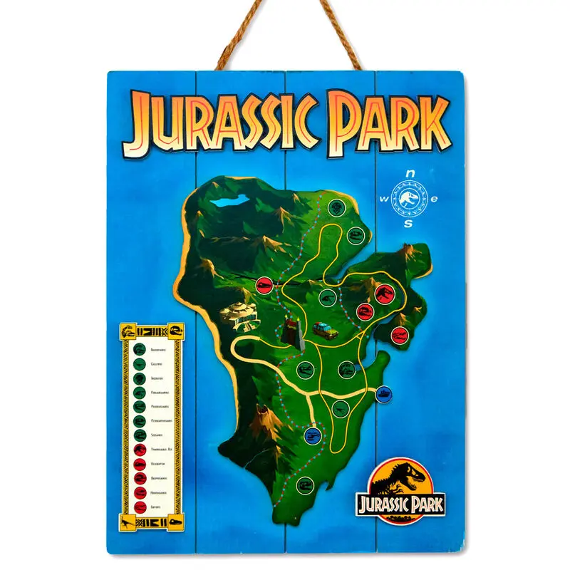 Jurassic Park Nublar Island Woodart 3D Print wooden sign product photo