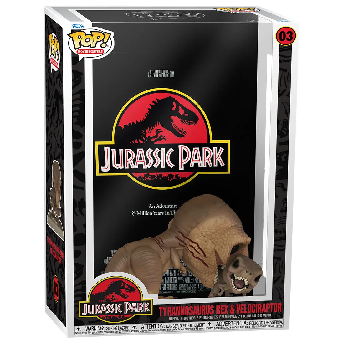 Jurassic Park POP! Movie Poster & Figure Tyrannosaurus Rex & Velociraptor 9 cm termékfotó