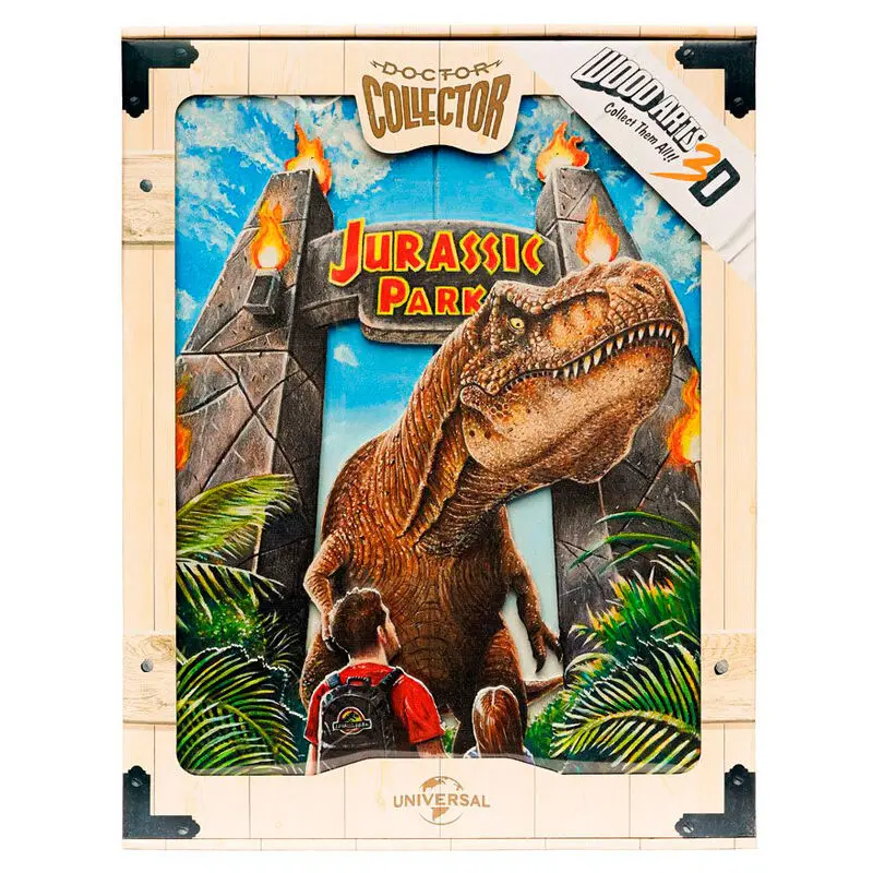 Jurassic Park WoodArts 3D Wooden Wall Art Rex Attack 30 x 40 cm product photo