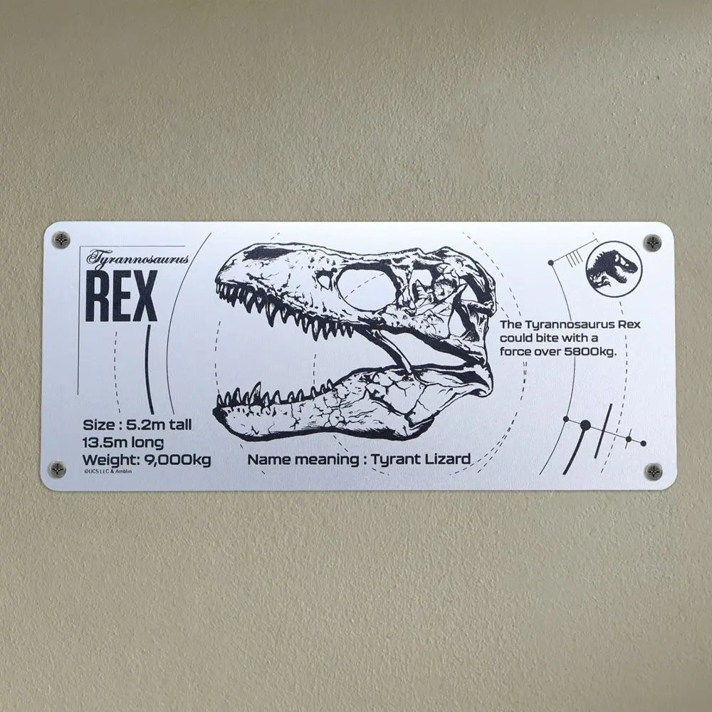 Jurassic Park Tin Sign T-Rex Schematic termékfotó