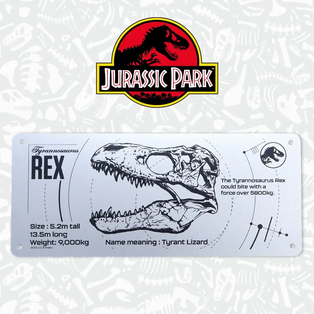 Jurassic Park Tin Sign T-Rex Schematic termékfotó