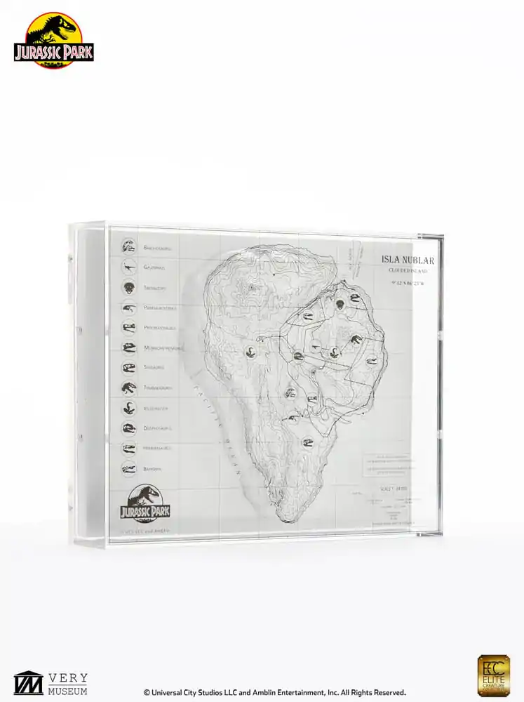 Jurassic Park Topographic Map Isla Nublar  product photo