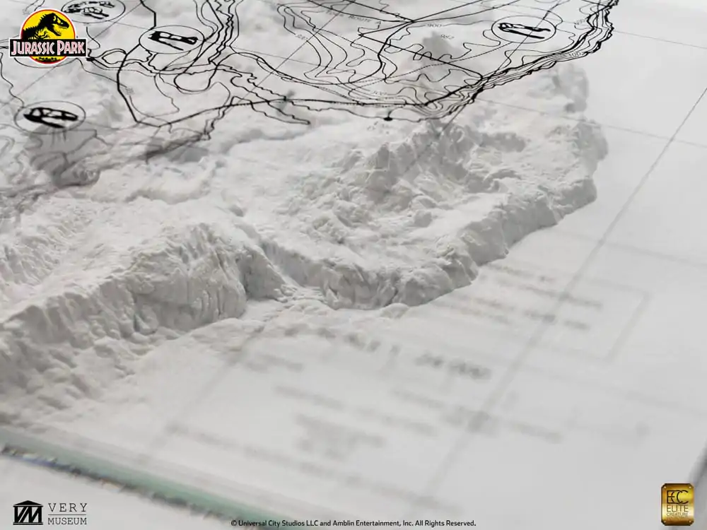 Jurassic Park Topographic Map Isla Nublar  product photo