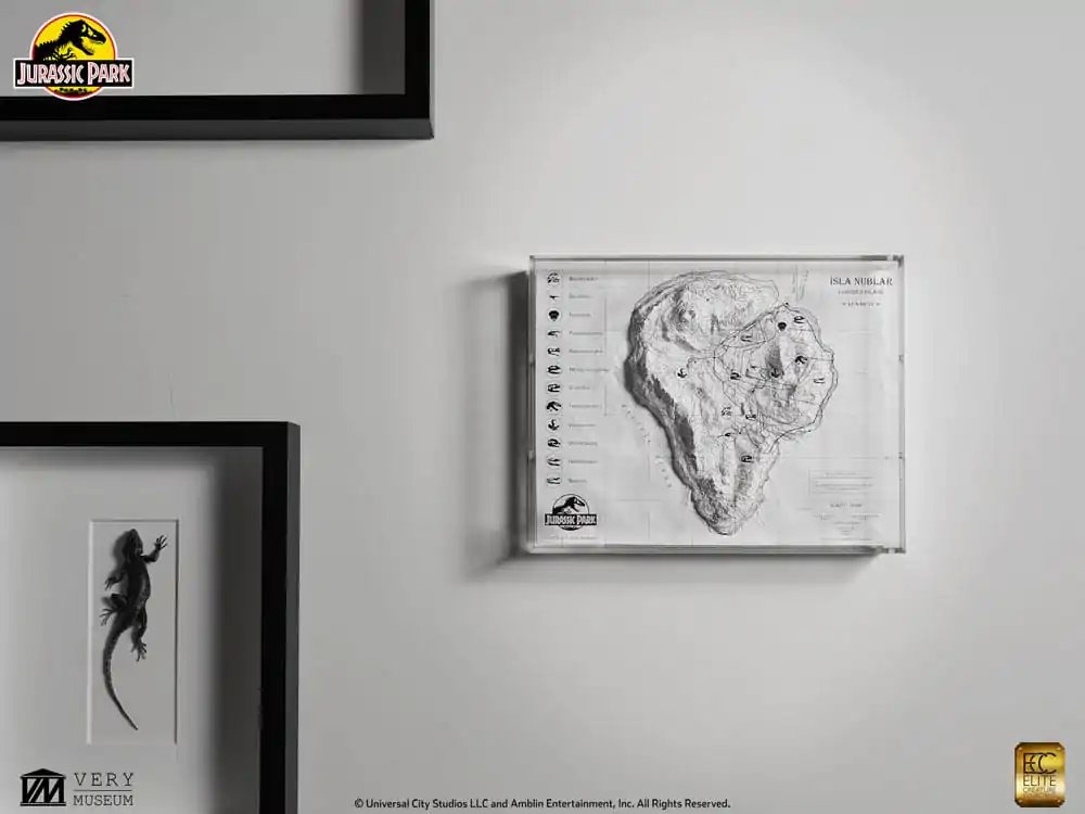 Jurassic Park Topographic Map Isla Nublar  product photo