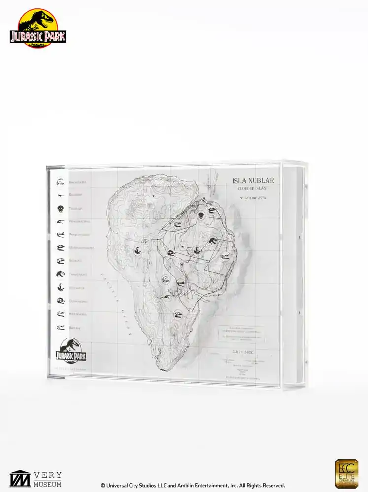 Jurassic Park Topographic Map Isla Nublar  product photo
