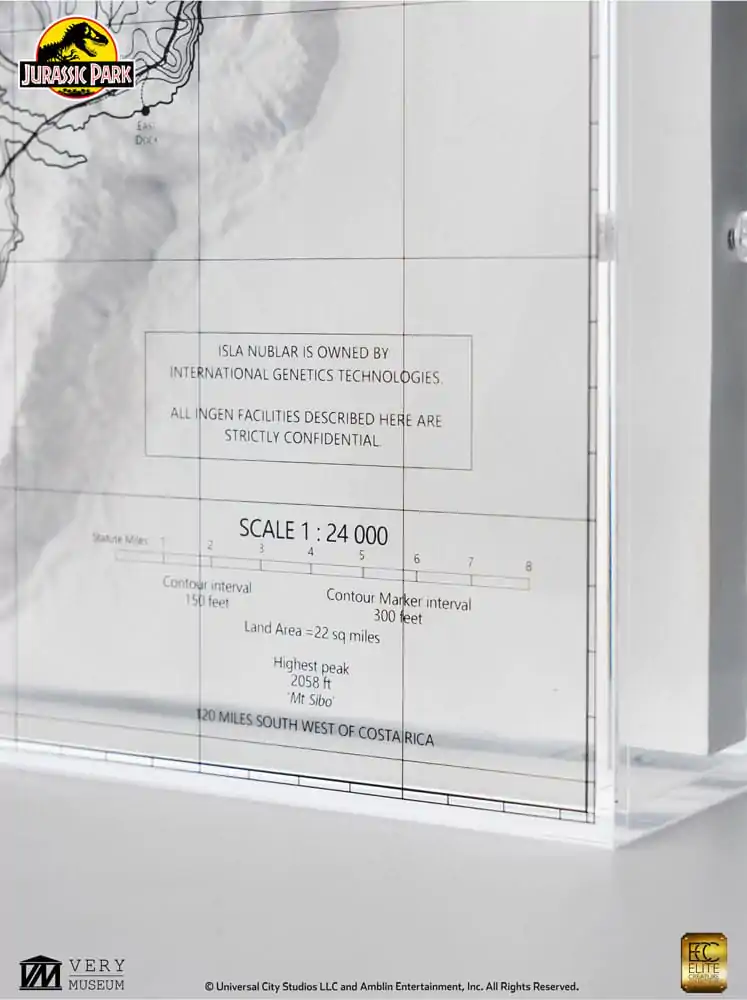Jurassic Park Topographic Map Isla Nublar  product photo