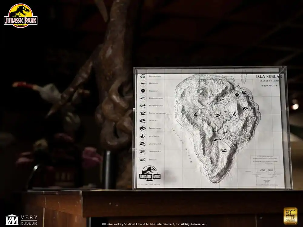 Jurassic Park Topographic Map Isla Nublar  product photo