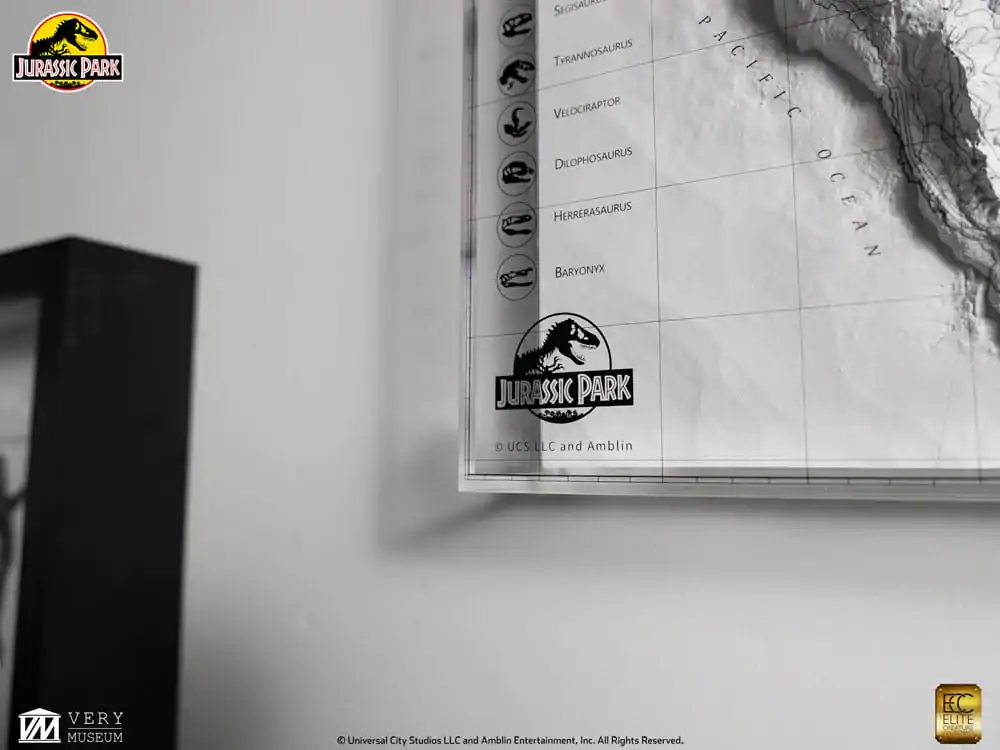 Jurassic Park Topographic Map Isla Nublar  product photo