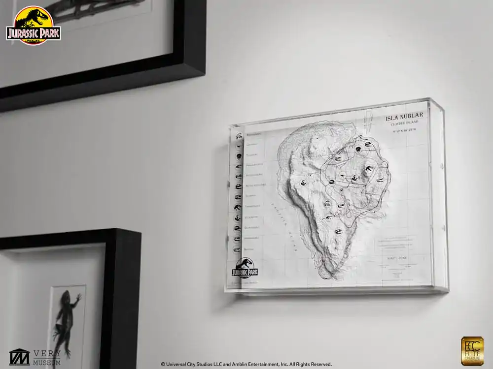 Jurassic Park Topographic Map Isla Nublar  product photo