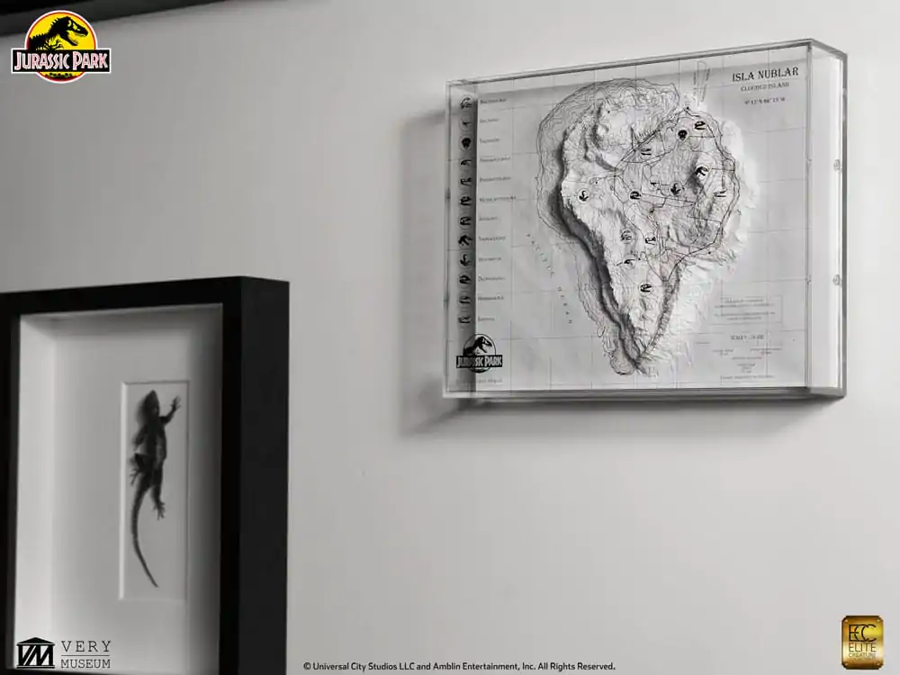 Jurassic Park Topographic Map Isla Nublar  product photo