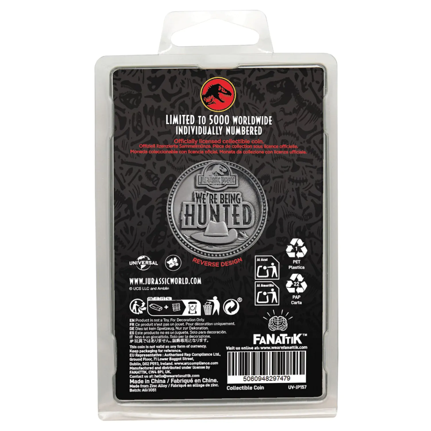 Jurassic Park Collectable Coin Velociraptor Limited Edition product photo