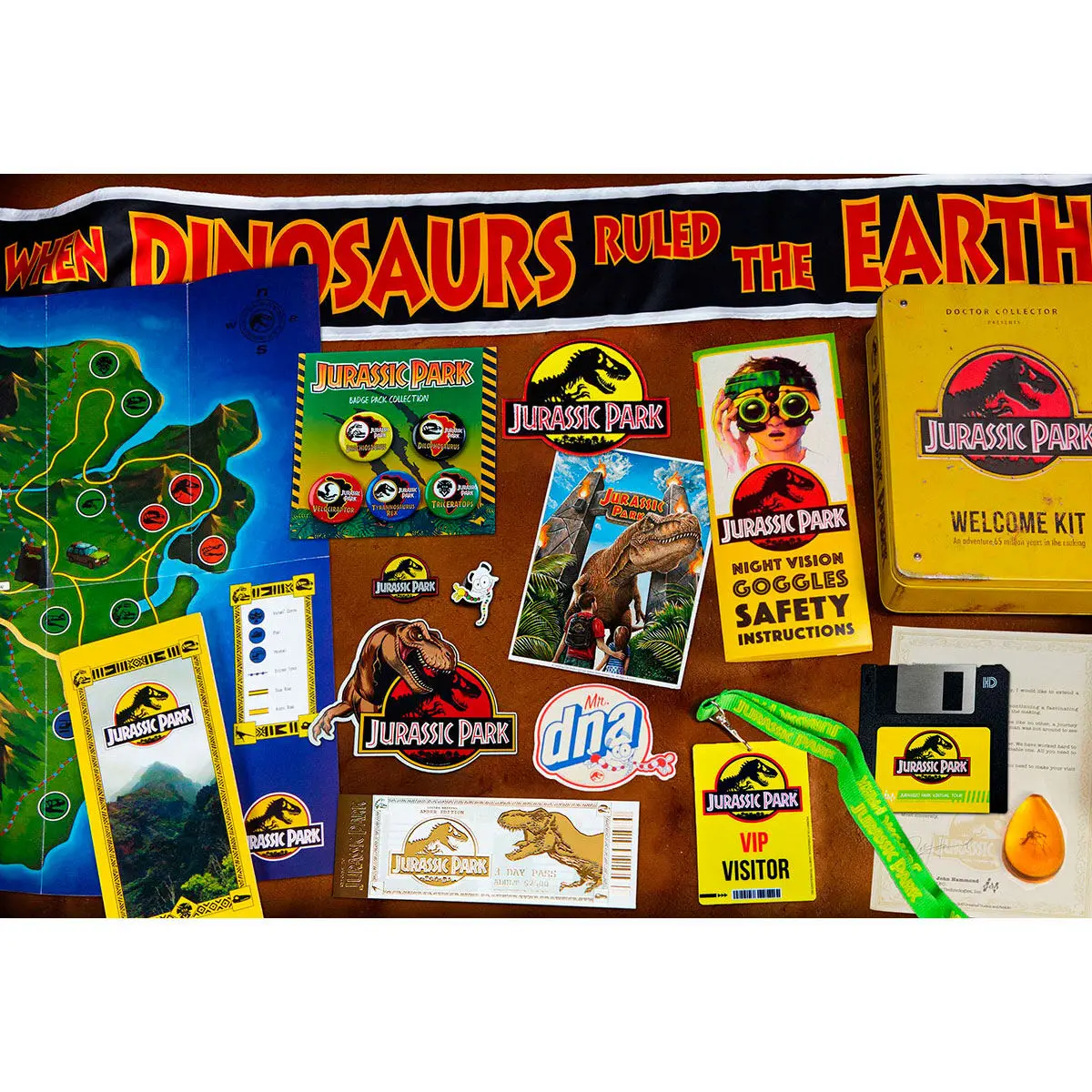 Jurassic Park Welcome Kit Amber metal box replica product photo