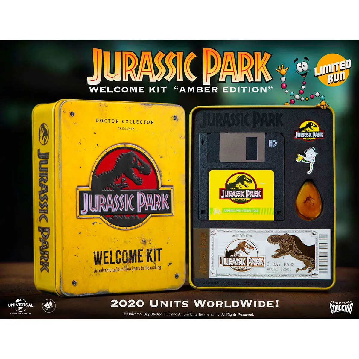 Jurassic Park Welcome Kit Amber metal box replica product photo