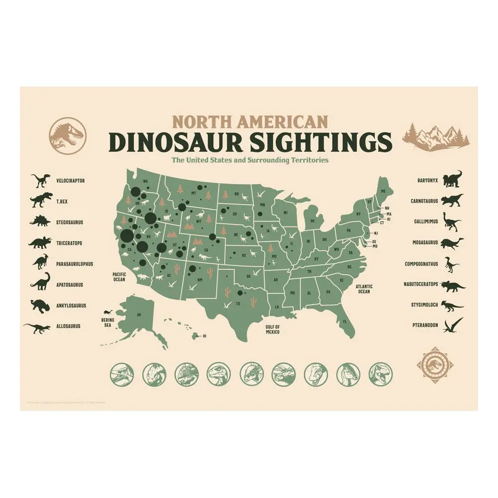 Jurassic World Art Print Dinosaur Sightings Limited Edition 42 x 30 cm product photo