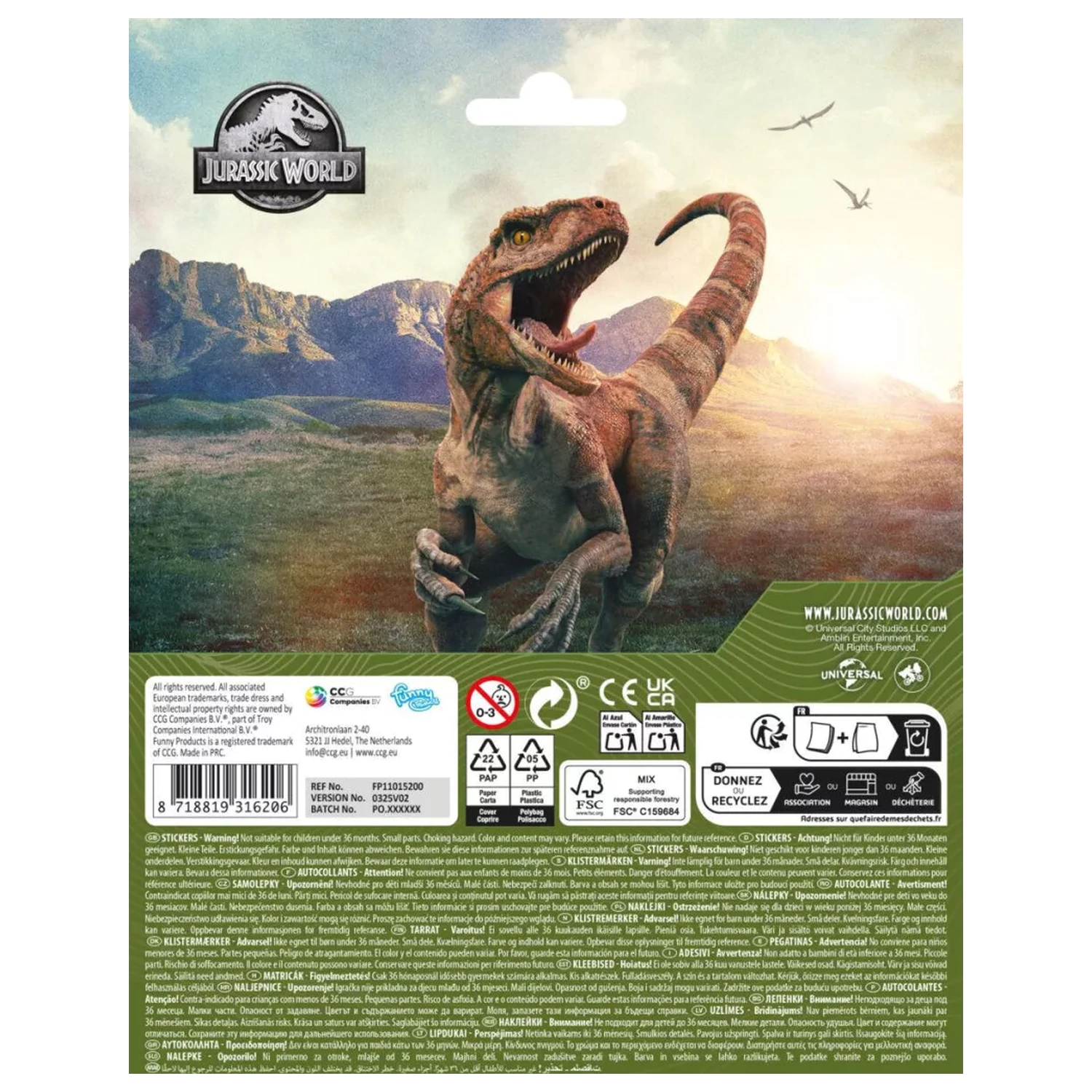 Jurassic World Attack Sticker product photo