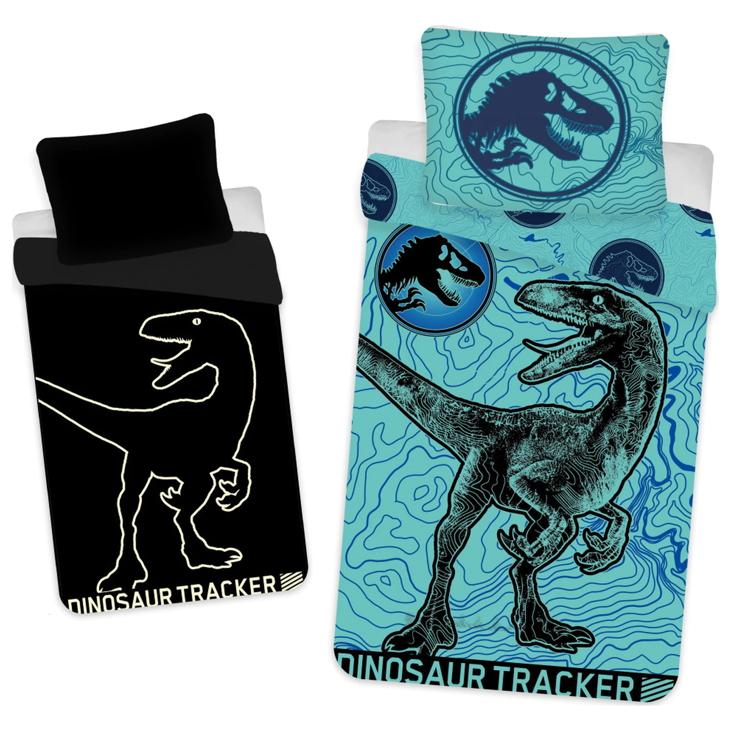 Jurassic World Dinosaur Tracker Glow in the Dark Duvet Cover product photo