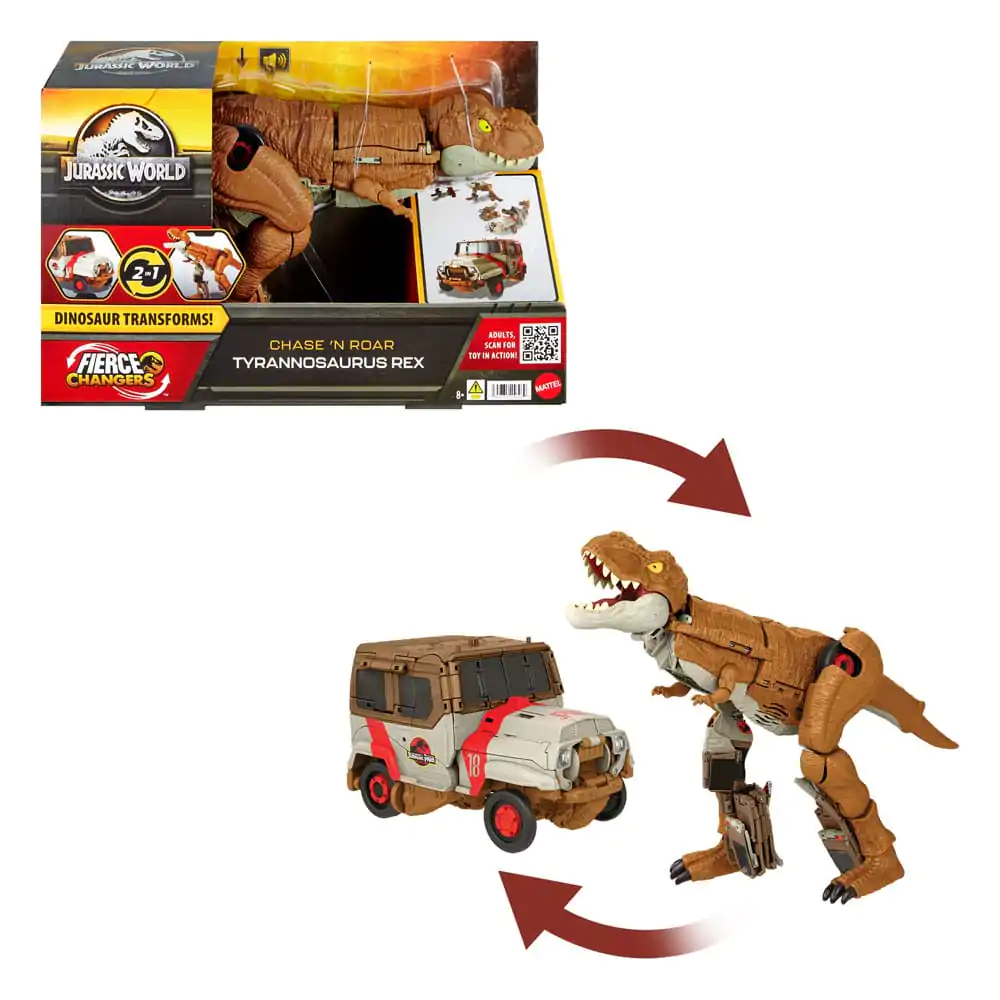 Jurassic World Fierce Changers Action Figure Chase 'N Roar Tyrannosaurus Rex 21 cm product photo