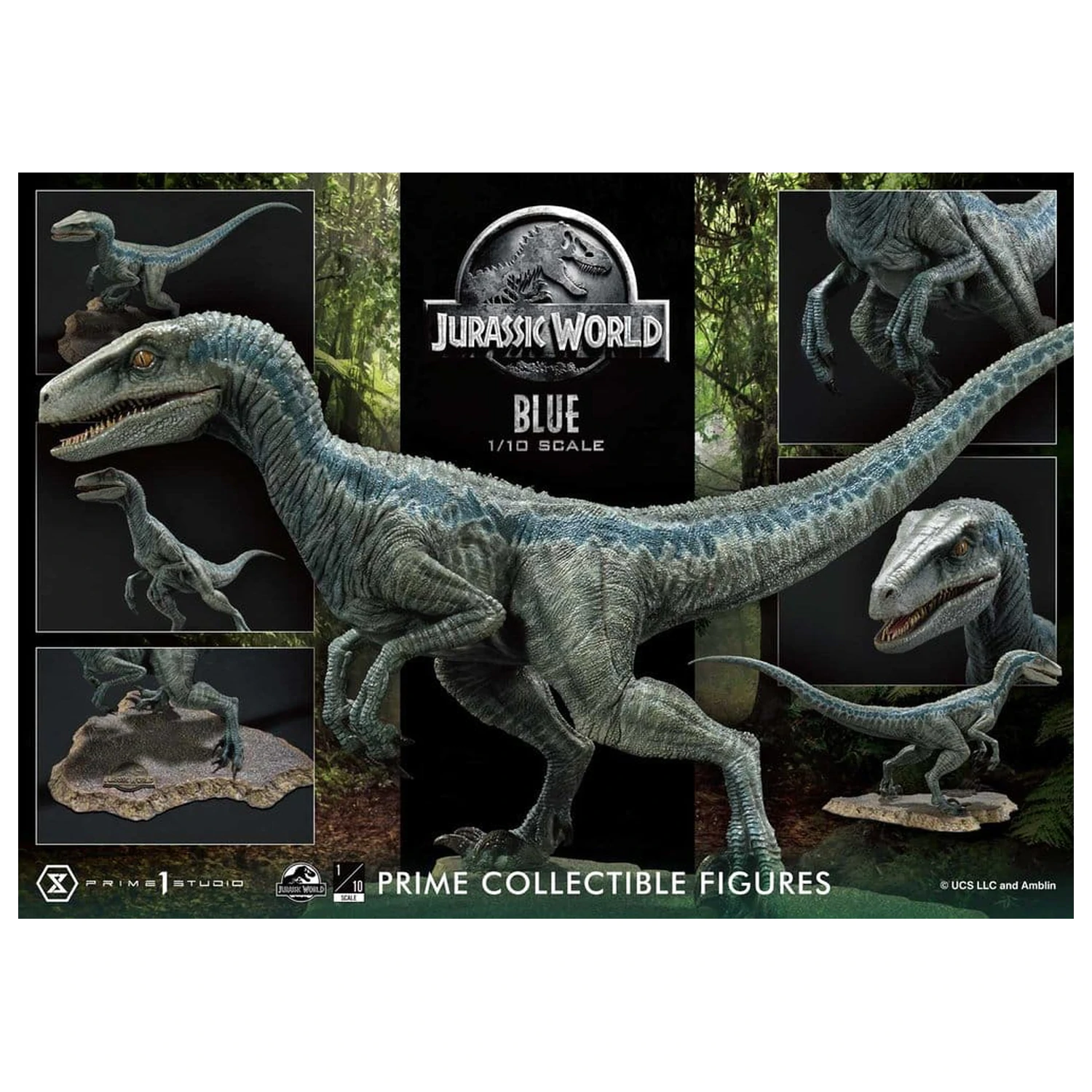 Jurassic World (Film) Prime Collectible Figures Statue 1/10 Blue 17 cm product photo