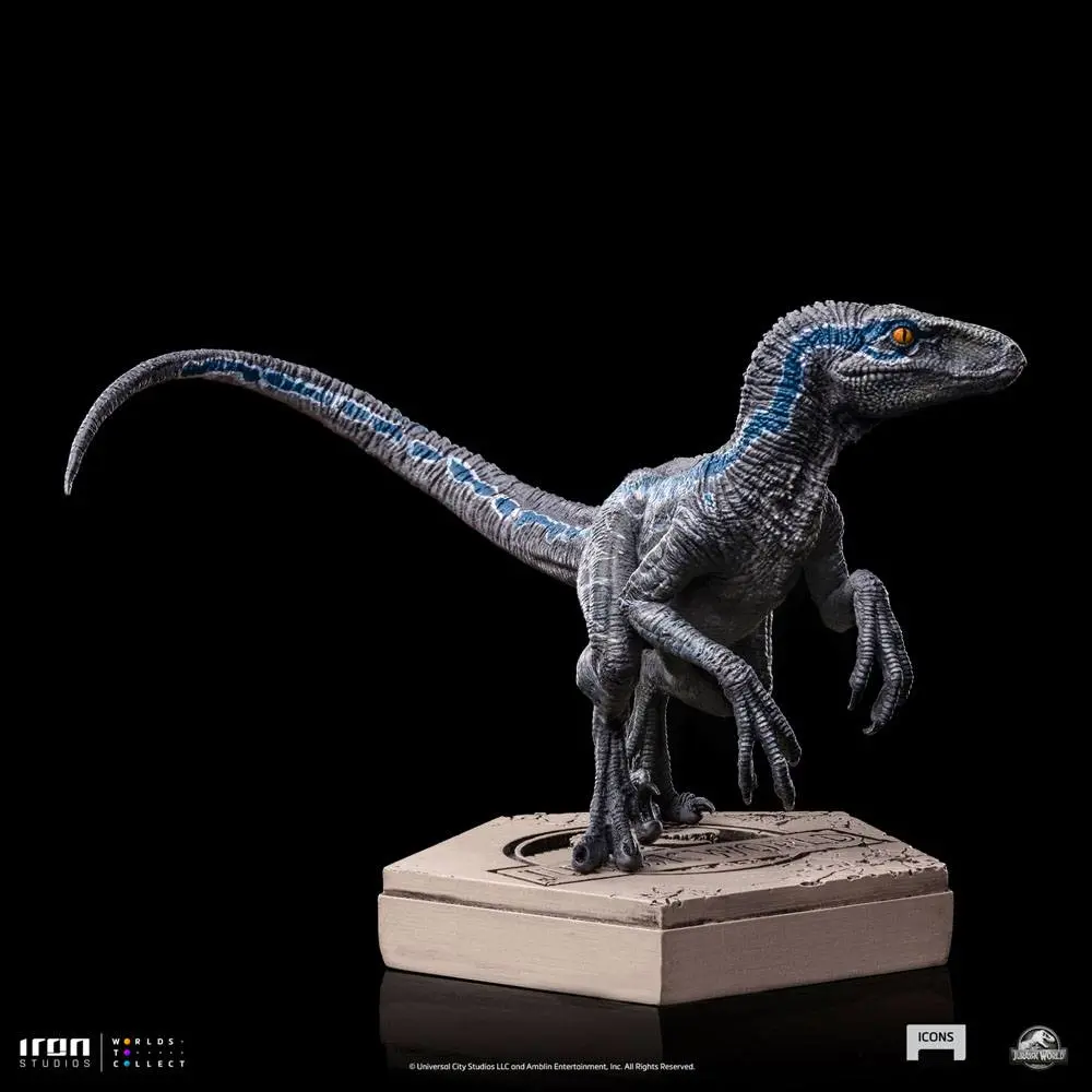 Jurassic World Icons Statue Velociraptor B Blue 7 cm product photo