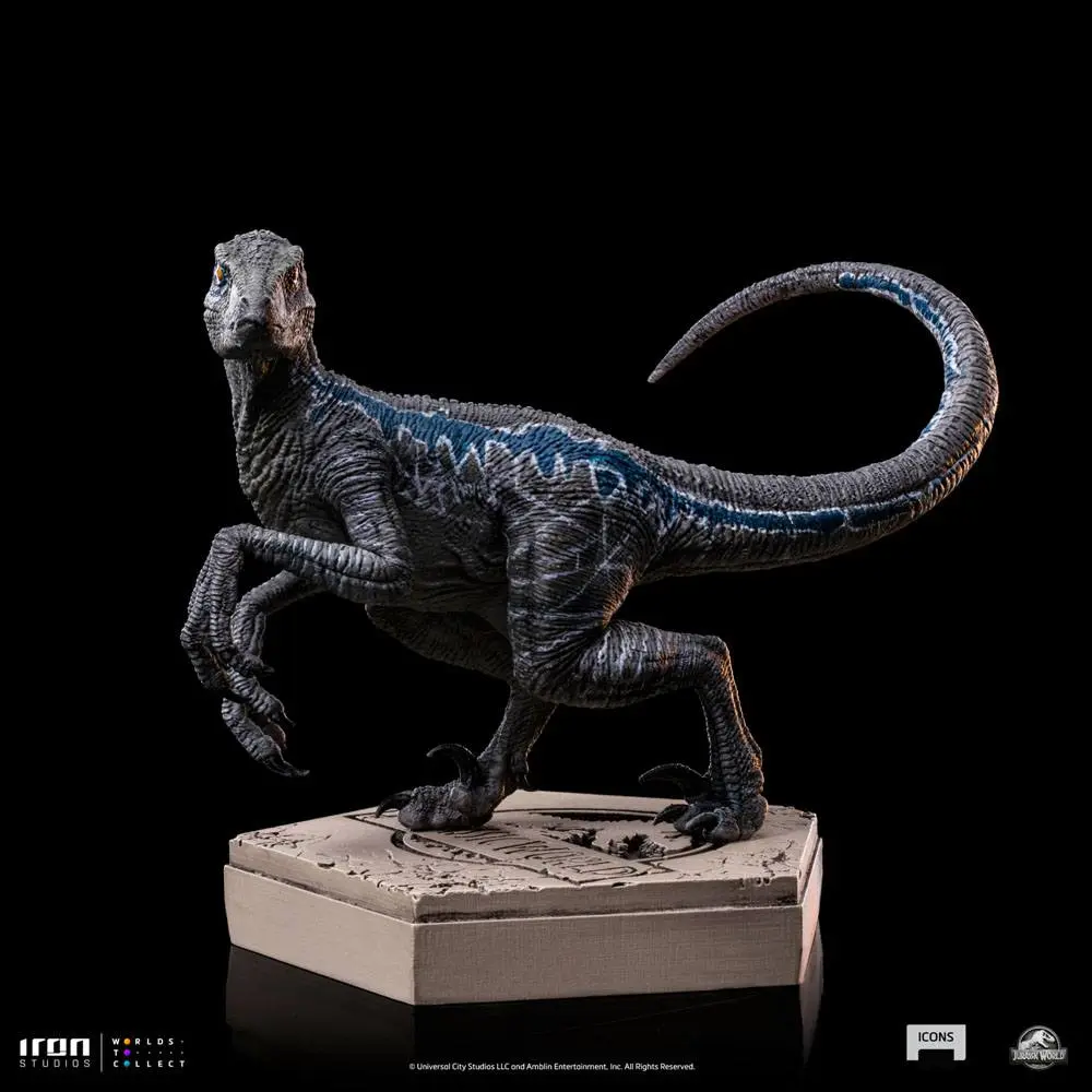 Jurassic World Icons Statue Velociraptor B Blue 7 cm product photo