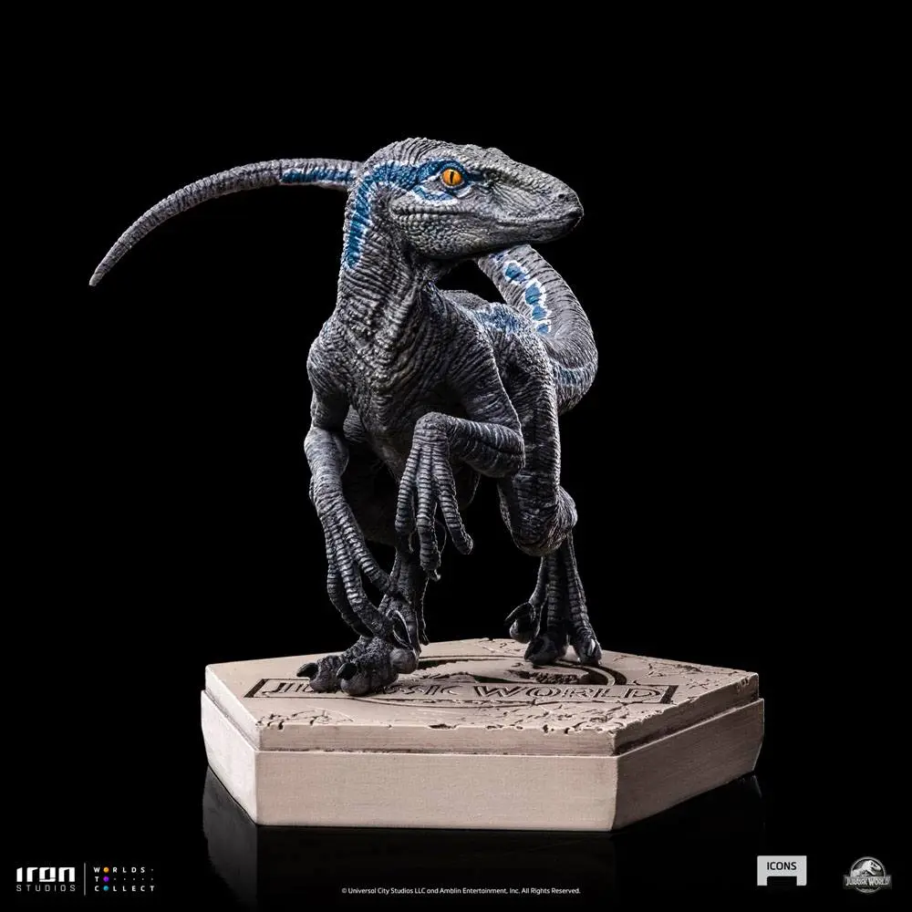 Jurassic World Icons Statue Velociraptor B Blue 7 cm product photo