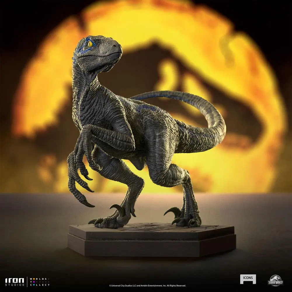 Jurassic World Icons Statue Velociraptor B Blue 7 cm product photo