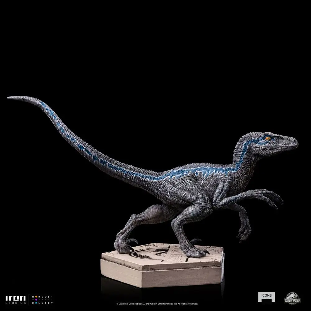 Jurassic World Icons Statue Velociraptor Blue 9 cm product photo