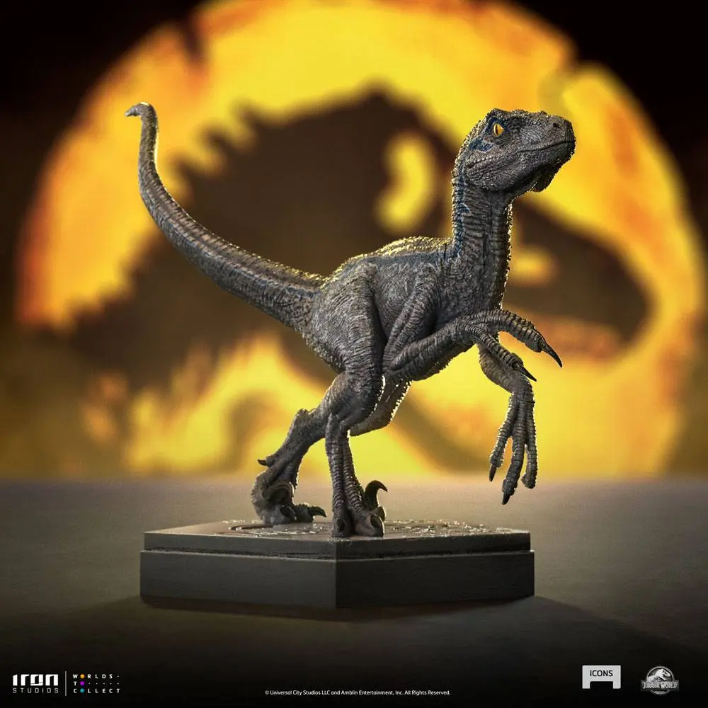 Jurassic World Icons Statue Velociraptor Blue 9 cm product photo