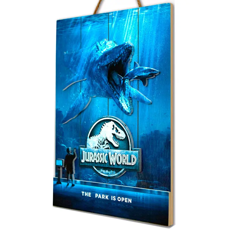 Jurassic World Mossasaurus Woodart 3D Print wooden sign product photo