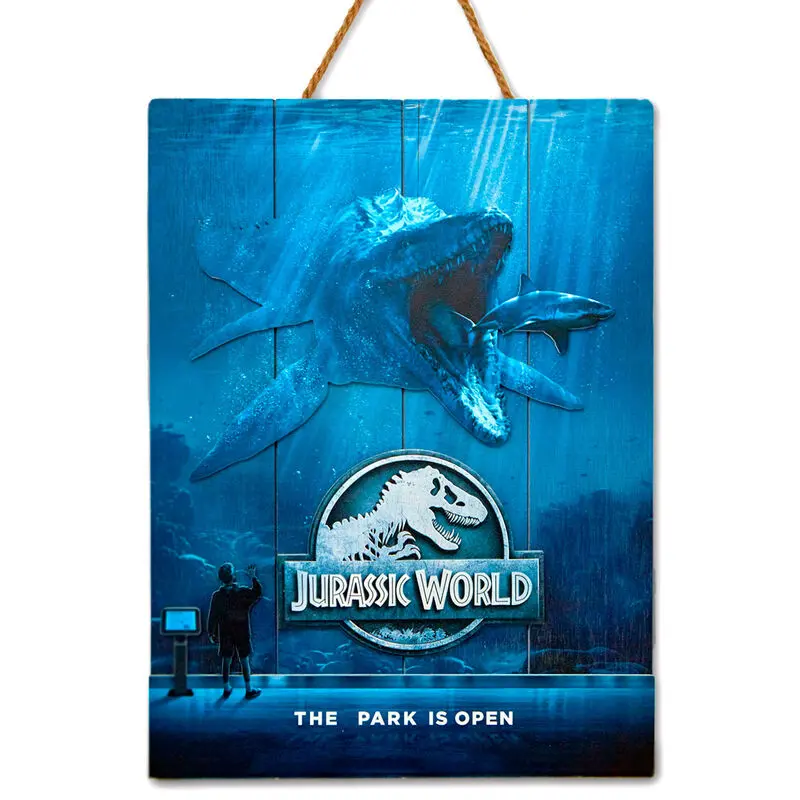 Jurassic World Mossasaurus Woodart 3D Print wooden sign product photo