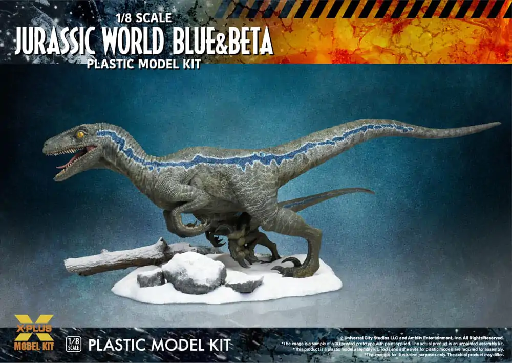 Jurassic World Plastic Model Kit 1/8 Dominion Velociraptor Blue &amp; Beta 40 cm product photo