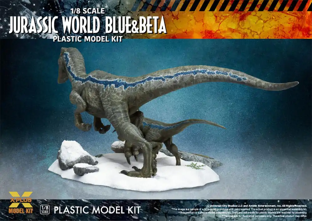 Jurassic World Plastic Model Kit 1/8 Dominion Velociraptor Blue &amp; Beta 40 cm product photo