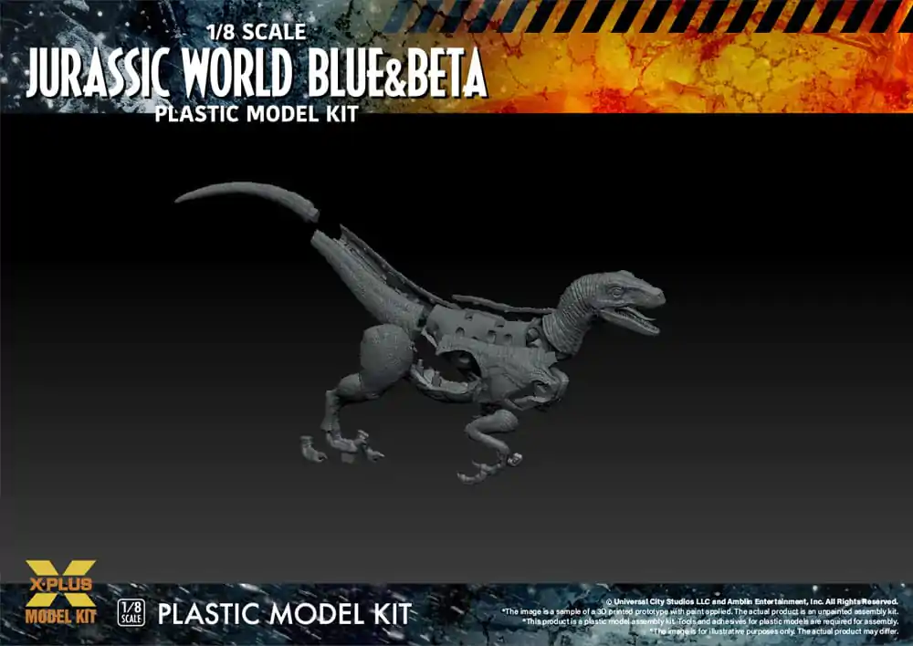 Jurassic World Plastic Model Kit 1/8 Dominion Velociraptor Blue &amp; Beta 40 cm product photo