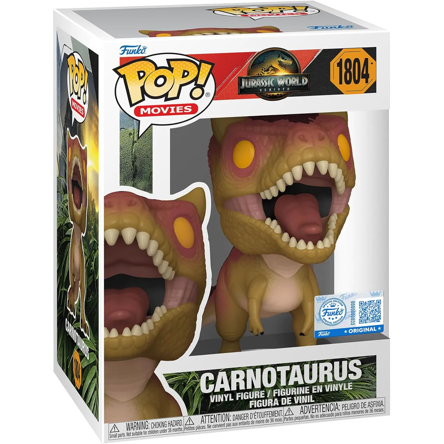 Jurassic World Rebirth Funko POP! Movies Vinyl Figure Carnotaurus Exclusive 9 cm product photo