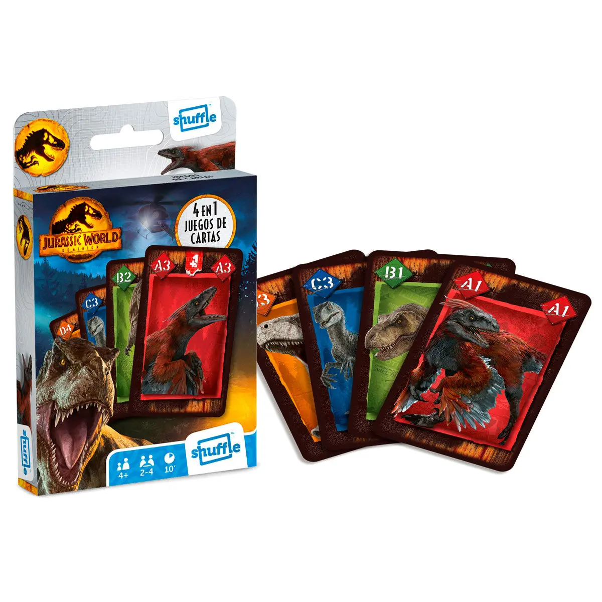 Jurassic World Shuffle 4 in 1 card game product photo