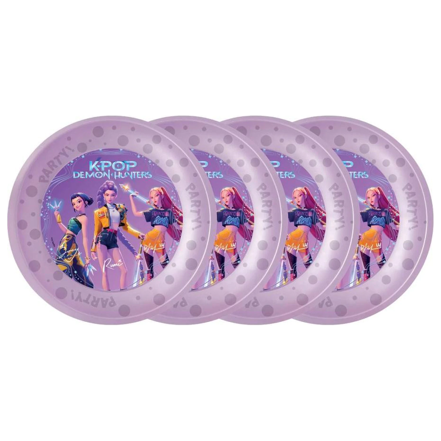 K-pop Demon Hunters Plastic Plate 4-piece set 21 cm product photo