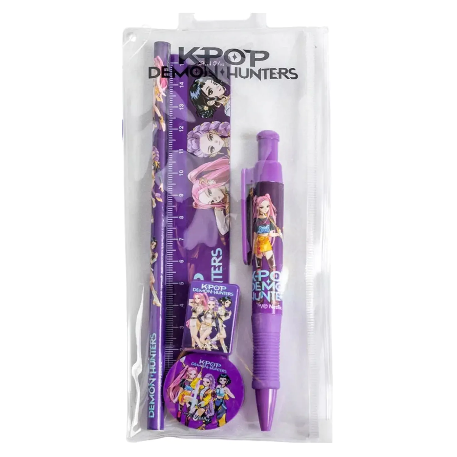 K-pop Demon Hunters Purple Stationery Set 5 Pcs product photo