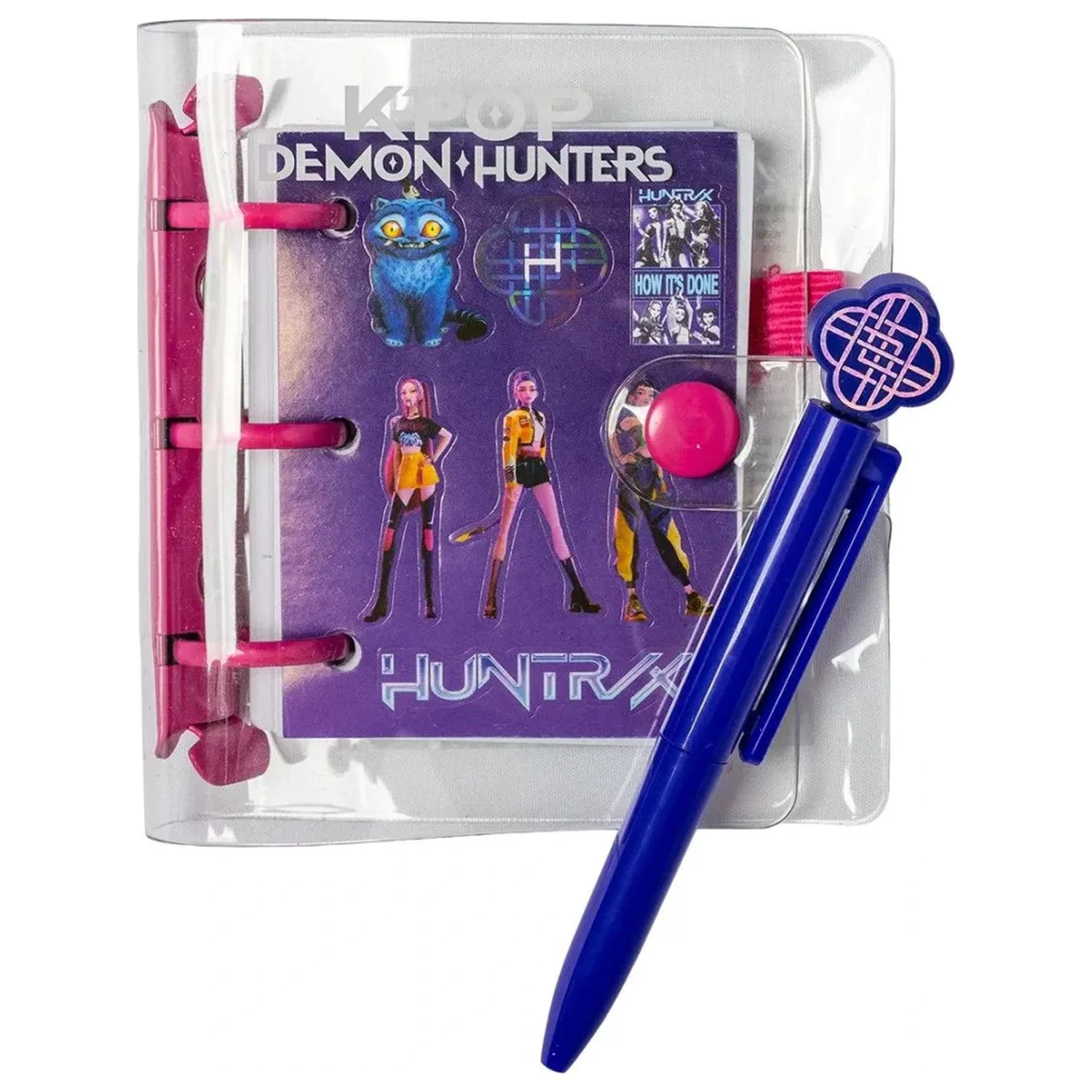 K-pop Demon Hunters Purple Mini Notebook with Pen and Stickers product photo