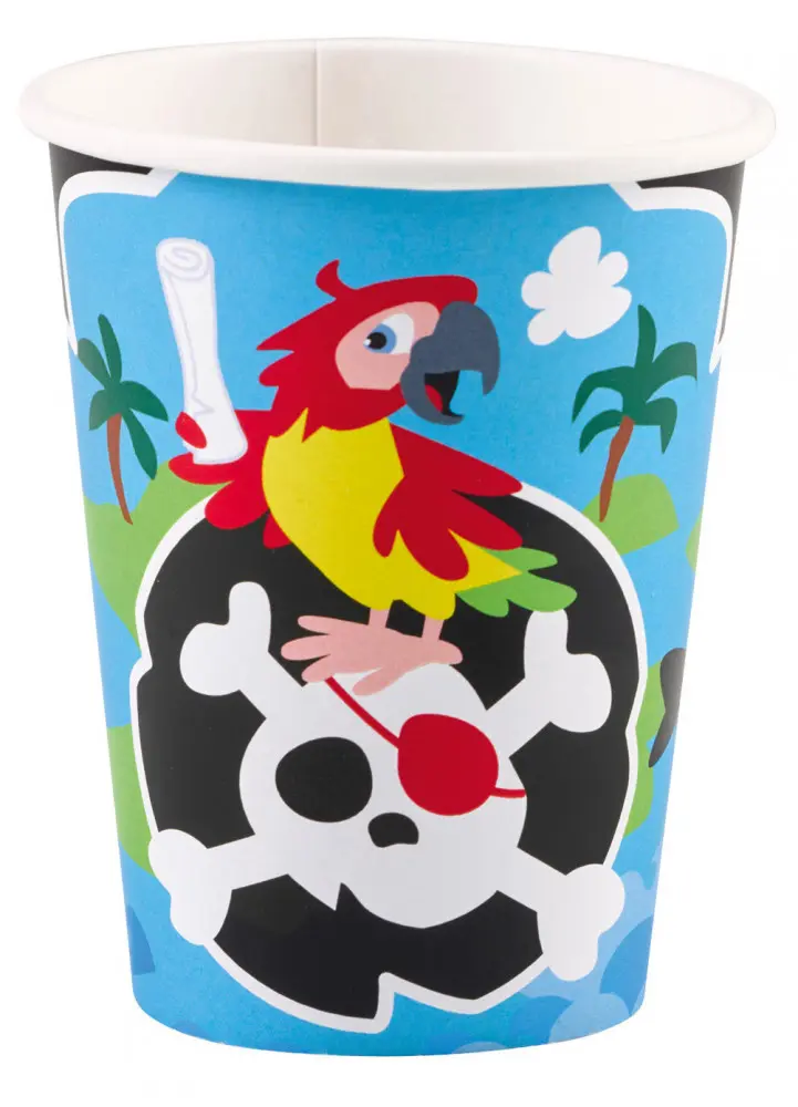 Pirate paper cups 8-pack 250ml product photo