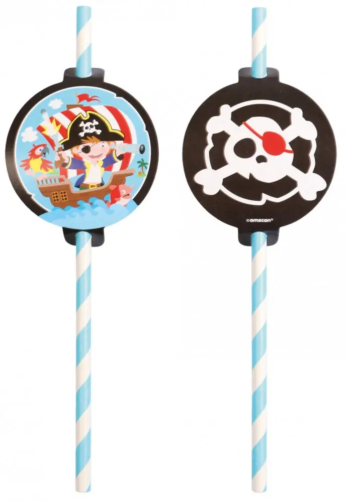 Pirate Paper Straws, 8-piece set product photo