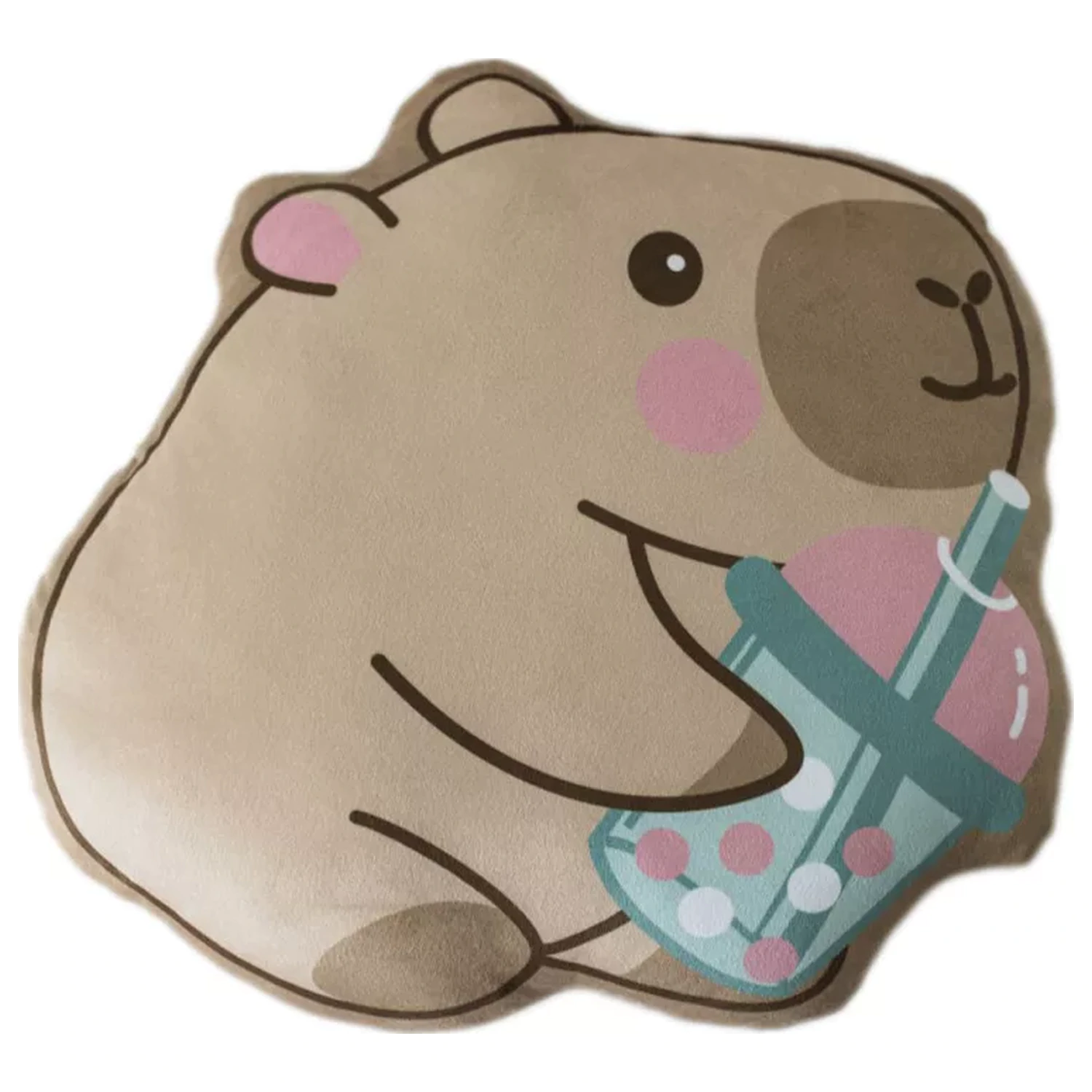 Capybara Drink shaped cushion, decorative pillow 35x33 cm product photo