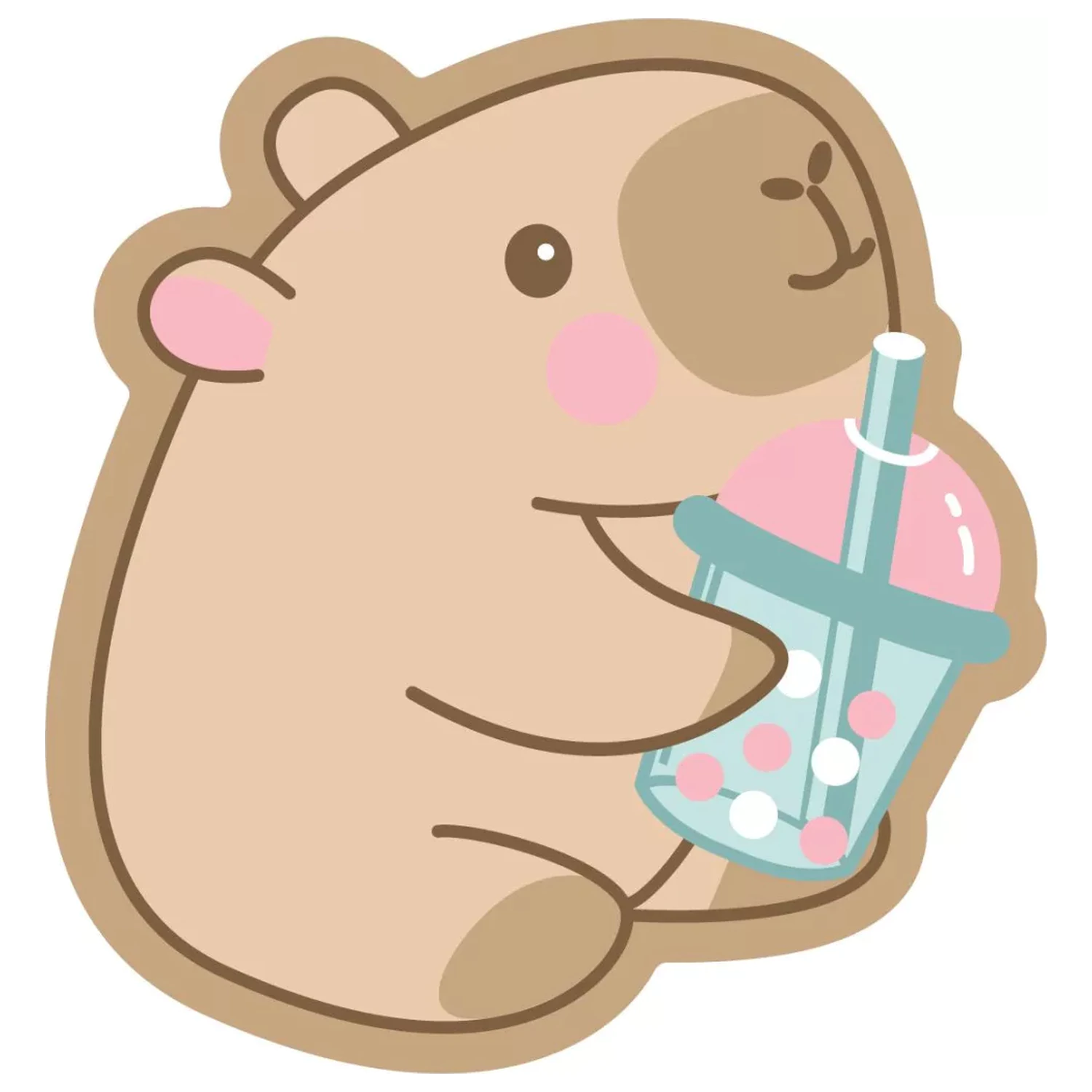 Capybara Drink shaped cushion, decorative pillow 35x33 cm product photo