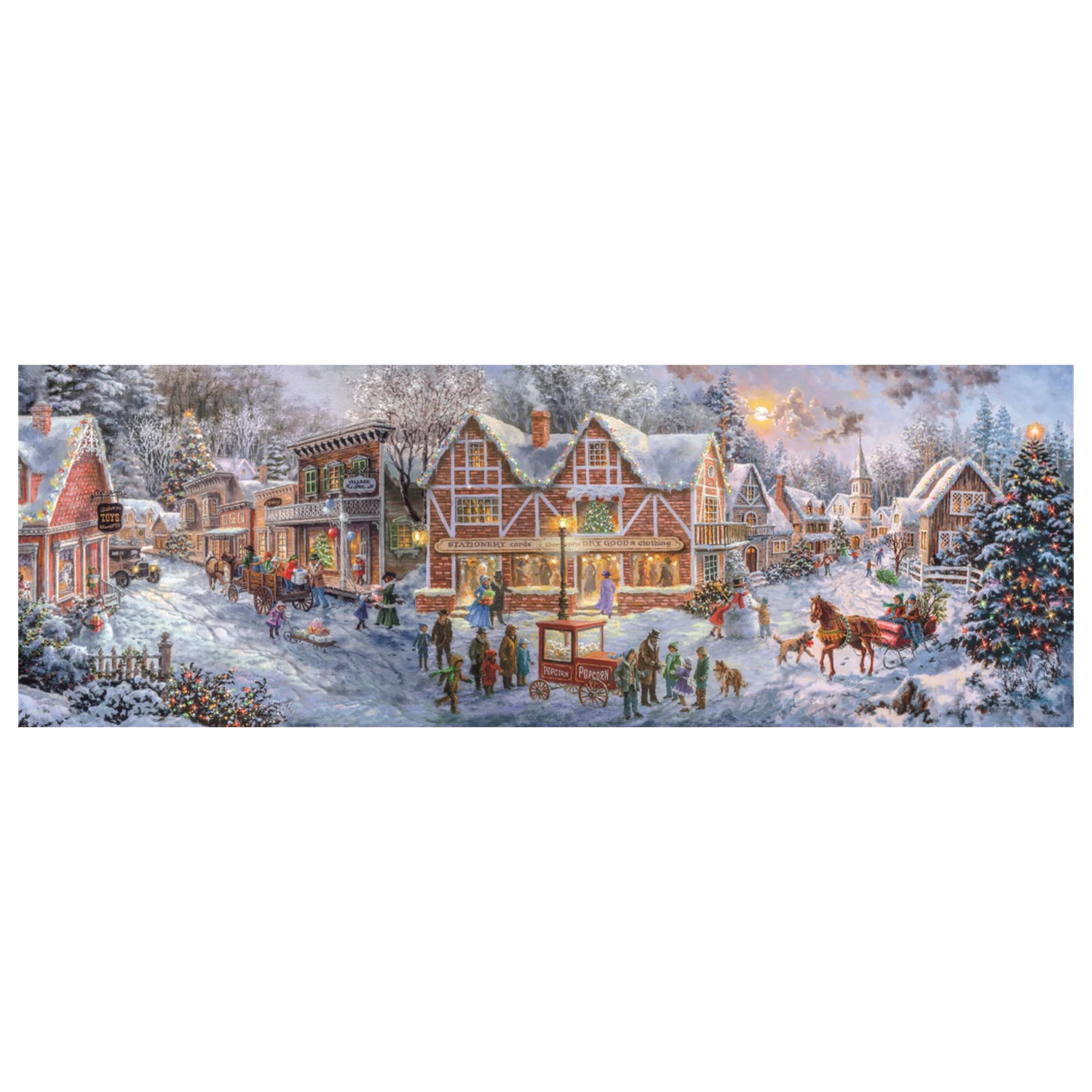 Christmas Village Getting Ready 1000-piece panorama puzzle Clementoni product photo